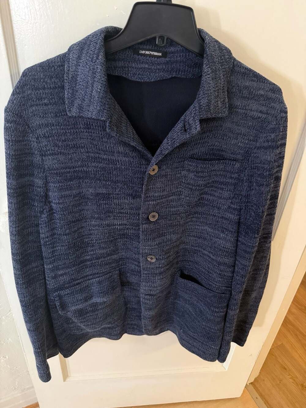 Emporio Armani Knit Button-Front Blazer Jacket